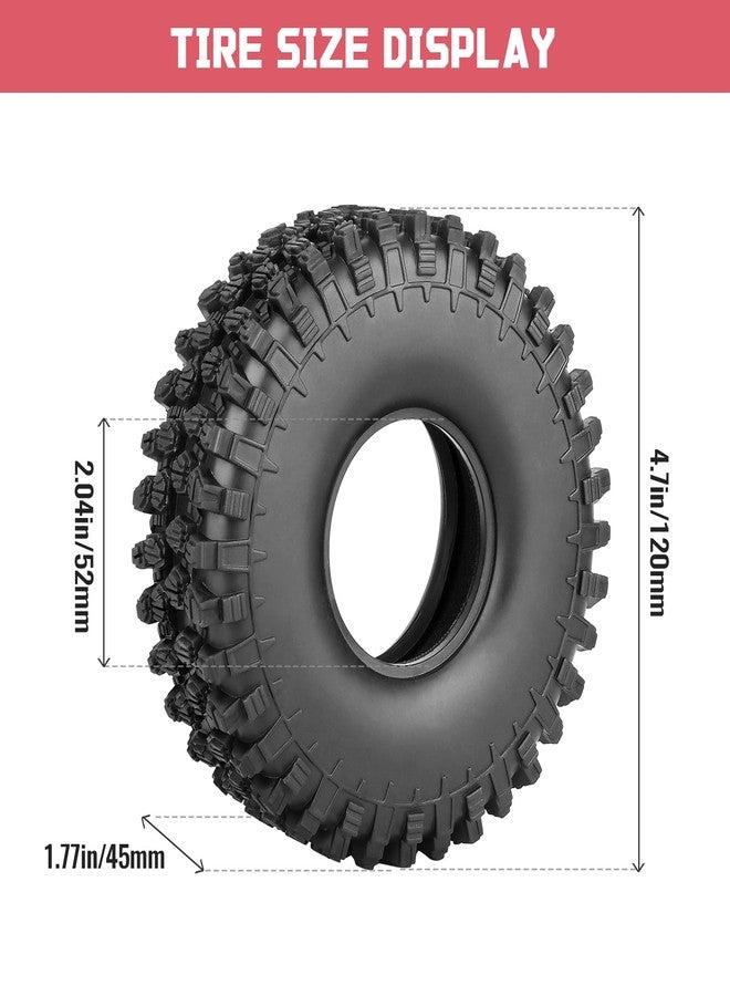 FriHobby 4.7"/120mm 1.9 Tires RC Crawler Tyres fit 1.9 Beadlocks Rims Soft Rubber Great Grip on Rocks Mud Dirt for Traxxas TRX4 Axial SCX10 II III Redcat Gen 8,w/Foam - Image 2